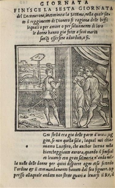 null * [Livre illustré du XVIe siècle]. BOCCACE. Il Decamerone di M. Giovanni Boccaccio,...
