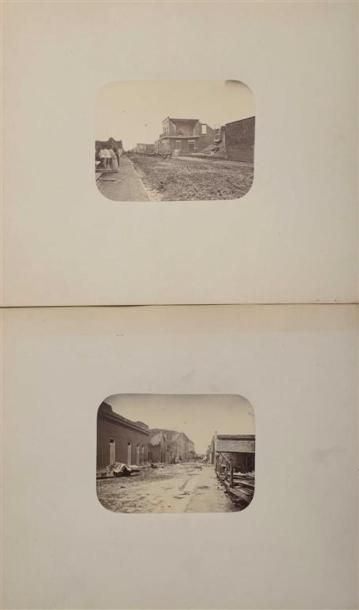 null Photographe non identifié.
Mexique, c. 1880.
Inondations à Monterrey. 
2 épreuves...