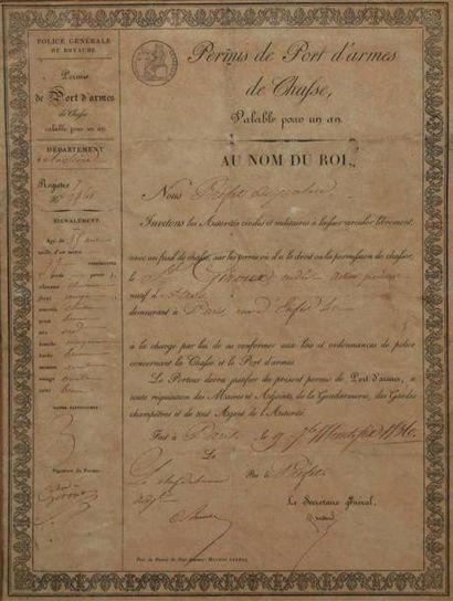null [André Giroux] [Gustave Rouland] [Gustave Hippolyte Rouland]. Permis de chasse....