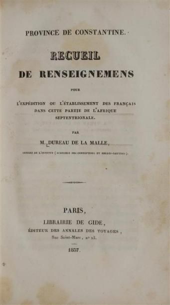 null VARIA. MILITARIA, COLONISATION DE L'AFRIQUE DU NORD. Ensemble de 34 ouvrages...