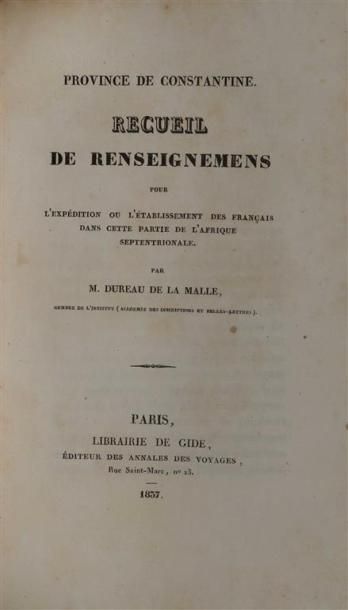 null VARIA. MILITARIA, COLONISATION DE L'AFRIQUE DU NORD. Ensemble de 34 ouvrages...