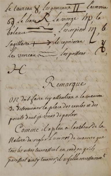 null [Sphère] [Manuscrit]. Traité de la Sphère. S.l., s.n., 1725, non paginé, basane...