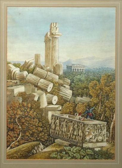 null [Italie] [Sicile]. CASSAS (Louis-François, 1756-1827). Ruines du temple de Junon...