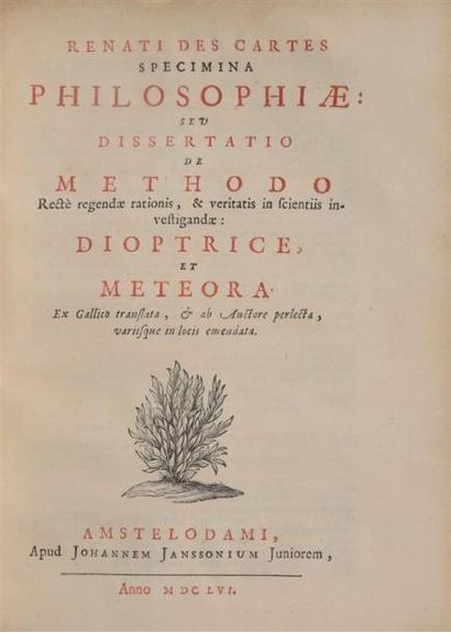 null DESCARTES (René). 1. Renati Des-Cartes Principia philosophiae. Amstelodami,...