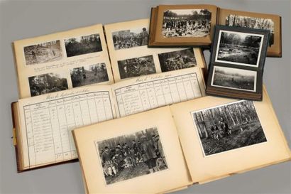 null [Chasse à courre] [Photographie] [Gustave Rouland]. 4 albums (2 in-4 oblong...