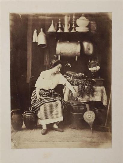 null Félix MOULIN (1802-1875/79).
Portrait de femme dans une cuisine, c. 1855.
Épreuve...