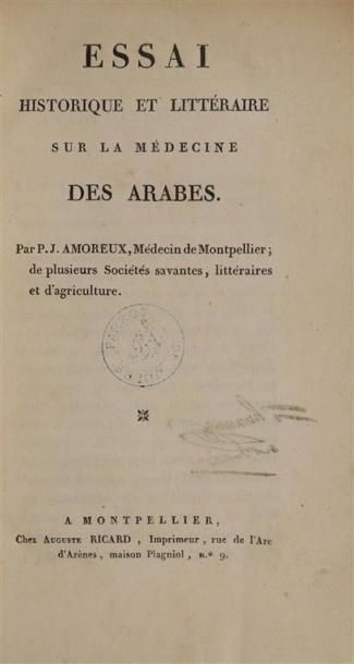 null AMOREUX (Pierre Joseph). Essai historique et littéraire sur la médecine des...