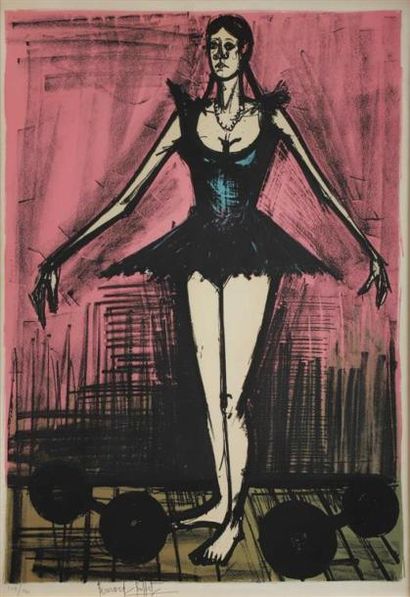 null Bernard BUFFET (1928-1999).
La danseuse aux haltères. Cf Série sur le cirque.
Lithographie...