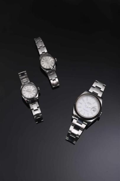 null ROLEX, modèle Oyster Perpetual Datejust.
Montre de dame en acier, cadran rond...