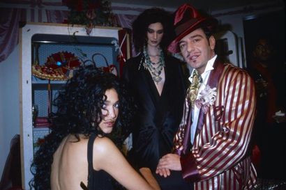 JOHN GALLIANO & MODELS IN HIS BOUTIQUE AT...