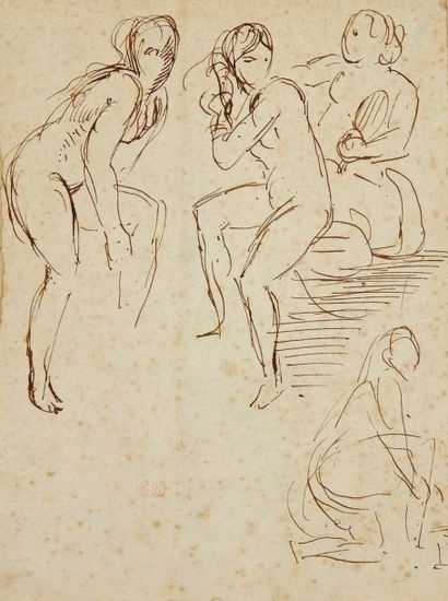 Eugène DELACROIX Étude de quatre figures féminines nues (d'après une Toilette de...