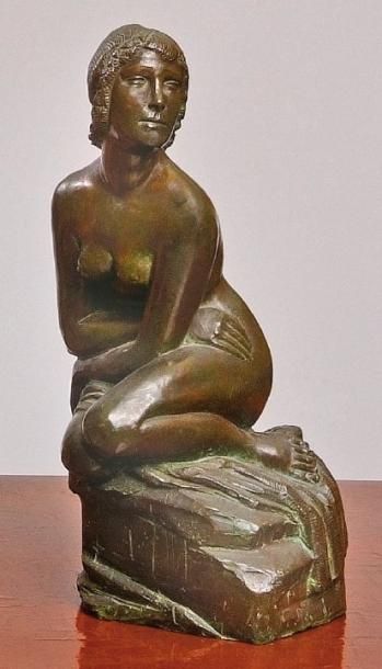 GEORGES-CLÉMENT DE SWIECINSKI (1870-1958) Sculpture en bronze à patine verte représentant...