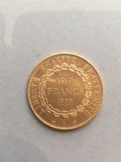 null IIIème REPUBLIQUE. 100 francs Génie. Paris. 1905. (G. 1137). Or. Très Beau.