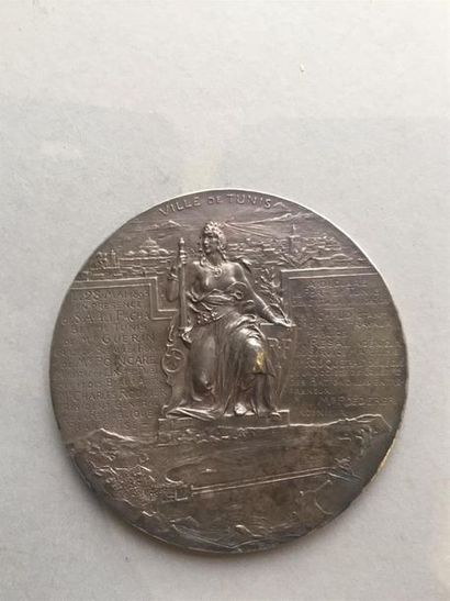 null Ouverture du port de Tunis à la navigation. Médaille. 28 mai 1893. L. Bottée....