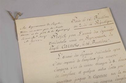 null [Révolution française] [Manuscrit]. Projet pour l'armée des Pyrénées Occidentales...