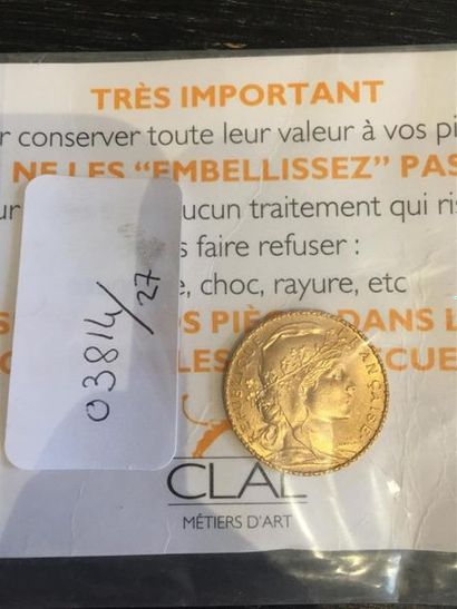 FRANCE : 
1 x 20 francs or (900/1000) COQ...