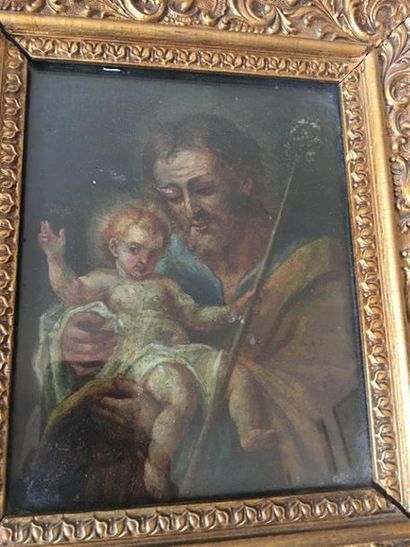null Ecole italienne de la fin du XVIIIè-début XIXe siècle.
Joseph tenant l'enfant...