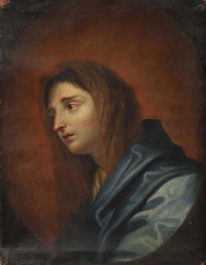 null École FLAMANDE du XVIIe siècle, suiveur d'Anthony Van DYCK.
Vierge de l'Annonciation...