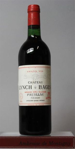 null 1 bouteille CHÂTEAU LYNCH BAGES - 5é GCC Pauillac, 1974.
Niveau bas goulot....