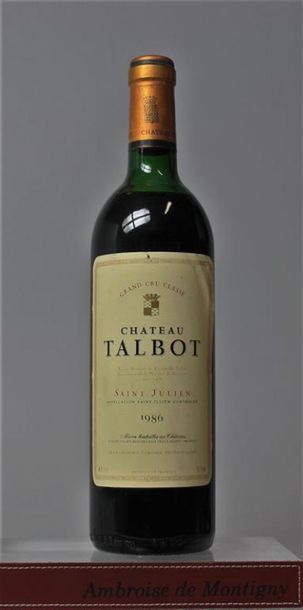 null 1 bouteille CHÂTEAU TALBOT -5é GCC St. Julien, 1986.
Niveau mi épaule.



