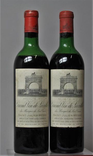 null 2 bouteilles CHÂTEAU LEOVILLE LAS CASES - 2é GCC St. Julien, 1970.
Étiquettes...