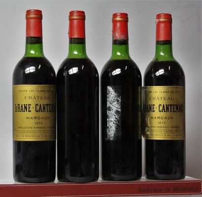 null 4 bouteilles CHÂTEAU BRANE CANTENAC - 2é GCC Margux, 1973.
Étiquettes manquantes...