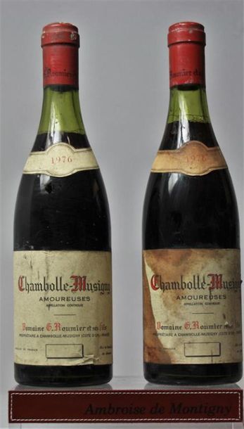 null 2 bouteilles CHAMBOLLE MUSIGNY 1er cru "Les Amoureuses" - G. ROUMIER, 1976.	
Étiquettes...