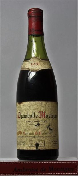 null 1 bouteille CHAMBOLLE MUSIGNY 1er cru "Les Amoureuses" - G. ROUMIER, 1978.	
Étiquette...