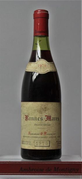 null 1 bouteille BONNES MARES - G. ROUMIER, 1978.	
Étiquette légèrement tachée, niveau...