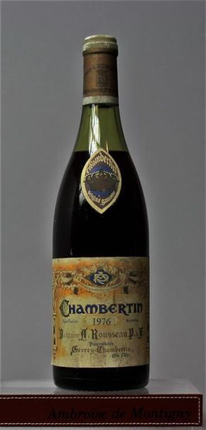 null 1 bouteille CHAMBERTIN Grand cru - A. ROUSSEAU, 1976.	
Étiquette tachée, niveau...