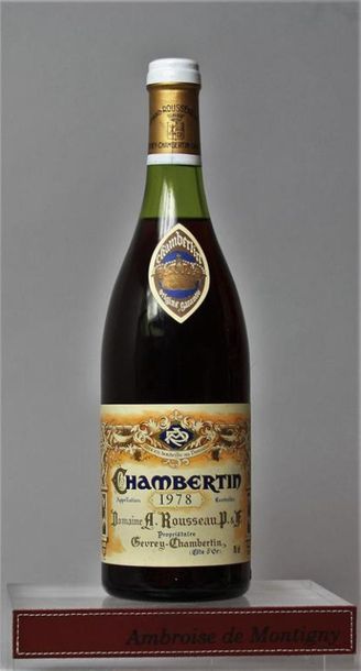 null 1 bouteille CHAMBERTIN Grand cru - A. ROUSSEAU, 1978.	
Niveau 3cm.
