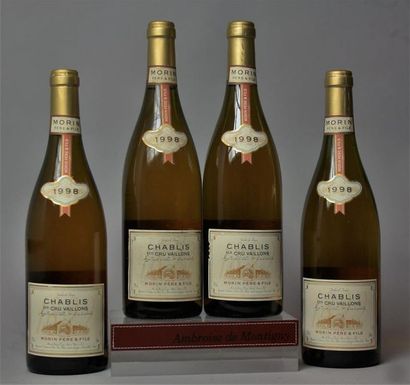 null 4 bouteilles CHABLIS 1er cru "Vaillons" - MORIN, 1998.
