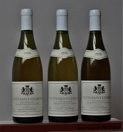 null 3 bouteilles NUITS St. GEORGES blanc "Les aArgillats" L; FLEUROT, 1998.
