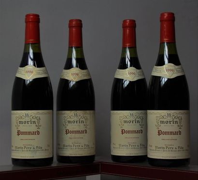 null 4 bouteilles POMMARD - MORIN, 1996.	
Étiquettes légèrement tachées.
