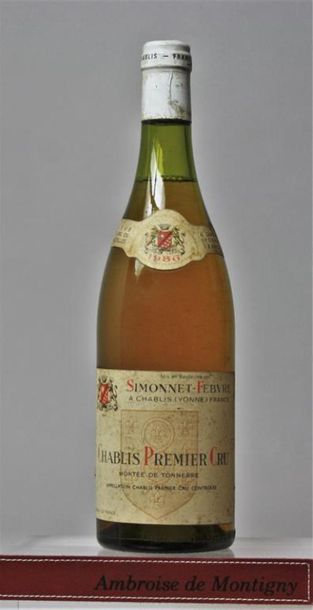 null 1 bouteille CHABLIS 1er cru "Montée de Tonnerre" - SIMMONET-FEVBRE, 1986.	
Étiquette...