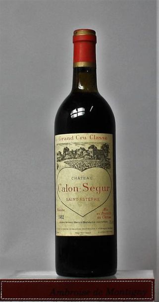 null 1 bouteille CHÂTEAU CALON SÉGUR - 3é GCC St. Estephe, 1982.	
Niveau légèrement...
