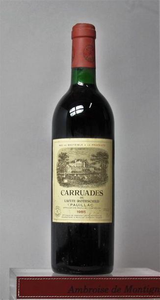 1 bouteille CARRUADES de LAFITE, 1985.	
Niveaux...