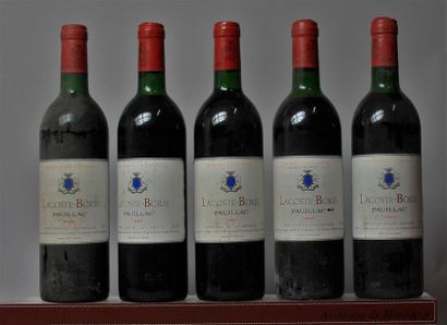 5 bouteilles CHÂTEAU LACOSTE BORIE - Pauillac,...