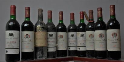  LOT de 10 bouteilles de MADIRAN : 5 CHÂTEAU MONTUS 1988 4 DOMAINE BERTHONIEU 1988...