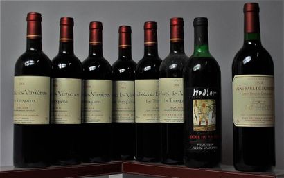  LOT de 8 bouteilles VINS DIVERS ROUGES : 6 CHATEAU LES VIMIERES Le TRONQUERA - Margaux...