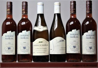  6 bouteilles VINS DU DOMAINE DE MAS BLANC - Dr. PARCE. 4 bouteilles COLLIEURE 2007....