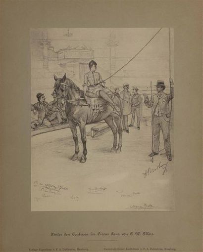 null d'après ALLERS (Christian Wilhelm) (1857-1915).
Le Cirque Renz.
Neuf reproductions,...