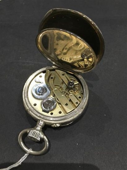 null Gédéon THOMMEN. Vers 1890. Originale MONTRE de gousset en métal argenté à heures...