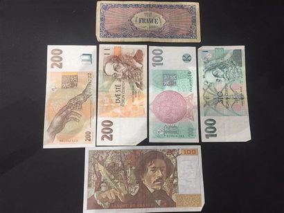null Billets tchèques : 2 x 200 et 2 x 100
Billet 100 francs Delecroix
Billet 100...