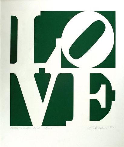 null Green peace love, 1994 Sérigraphie en vert et blanc, épreuve signée et numérotée...