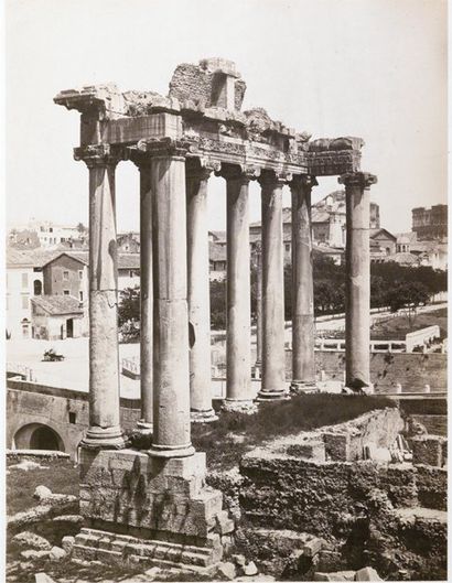 null Bisson frères Rome, Temple de la Concorde et la colonne Phocas, c. 1858-1864....