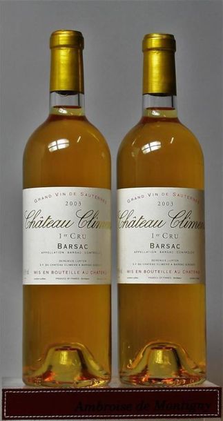 null 2 bouteilles CHÂTEAU CLIMENS - 1er CC Sauternes 2003.