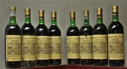 null 8 bouteilles CHAPELLE DE LA TRINITÉ - St. Emilion 1979.
5 niveaux légèrement...