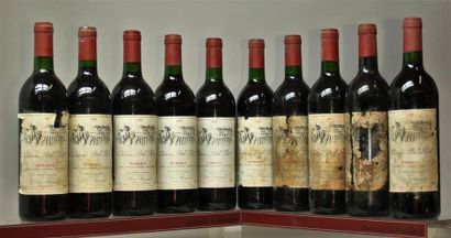 null 10 bouteilles CHÂTEAU BEL-AIR - Pomerol 1989.
Etiquettes tachées, abimées, 5...