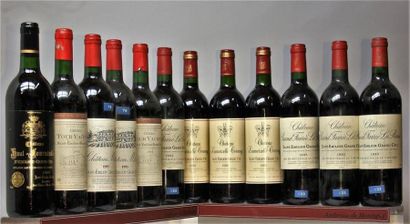 null LOT de 12 bouteilles VINS ROUGES DE BORDEAUX St. Emilion MILLESIME 1995 :
-...